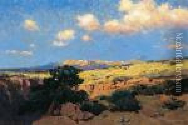 Late Afternoon Southwest Oil Painting - Charles Partridge Adams
