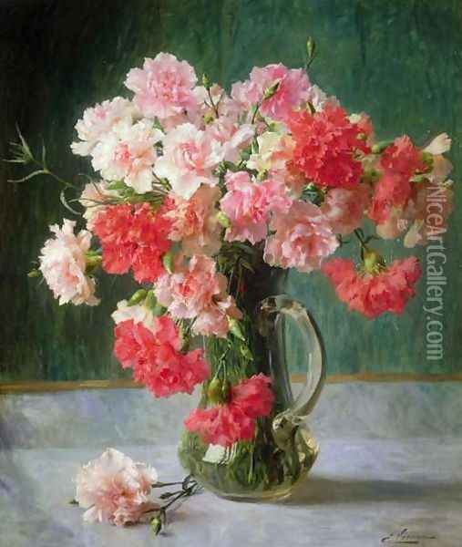 Still life of Carnations Oil Painting - Emile Vernon
