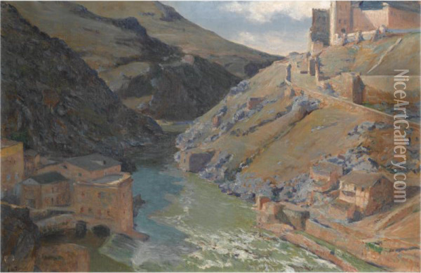 El Tajo Oil Painting - Aureliano de Beruete y Moret