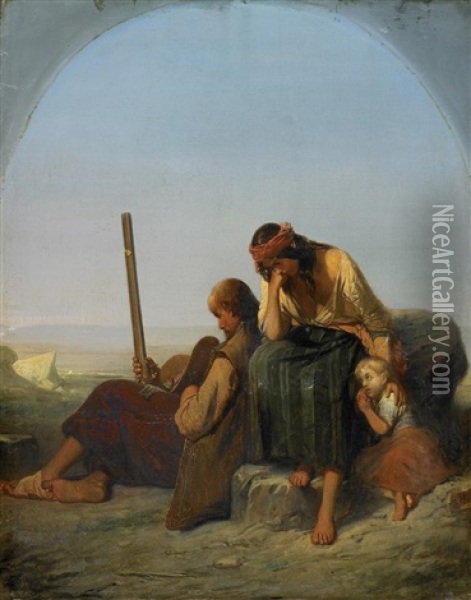 Amerikanische Siedlerfamilie Oil Painting - Abraham van der Pelt
