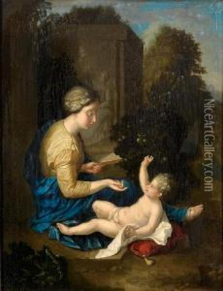 The Madonna And Child Oil Painting - Adriaen Van Der Werff