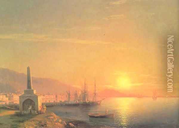 The Sunrise in Feodosiya Oil Painting - Ivan Konstantinovich Aivazovsky
