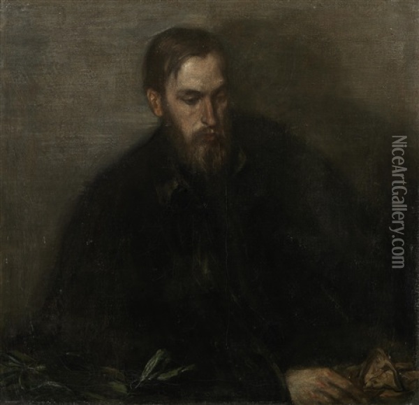 Portrait Of Thomas Sturge Moore Oil Painting - Charles Haslewood Shannon