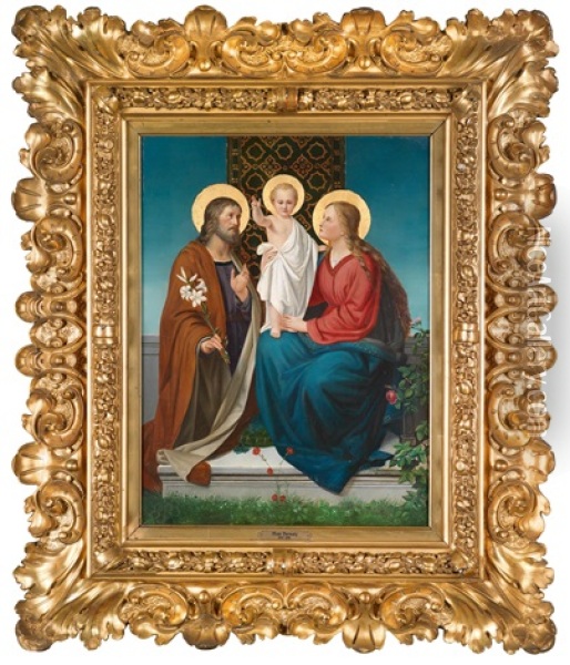 Heilige Famile, Nach Einem Gemalde Von Franz Ittenbach (1813-1879) Oil Painting - Max Bernatz