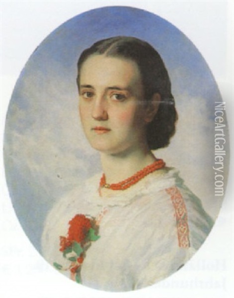 Portrat Einer Jungen Frau Mit Korallenkette Oil Painting - Wilhelm Heinrich Fussli