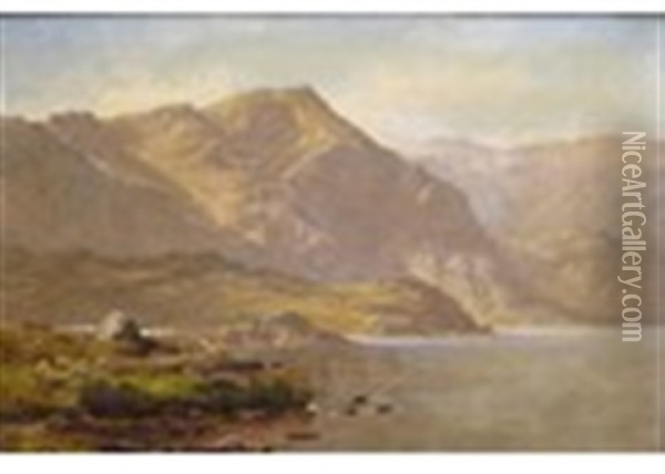 The Moon Lake, Llewelyn Oil Painting - Benjamin Williams Leader