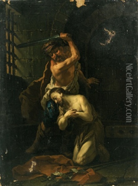 La Decollazione Del Battista Oil Painting - Pietro Ligari