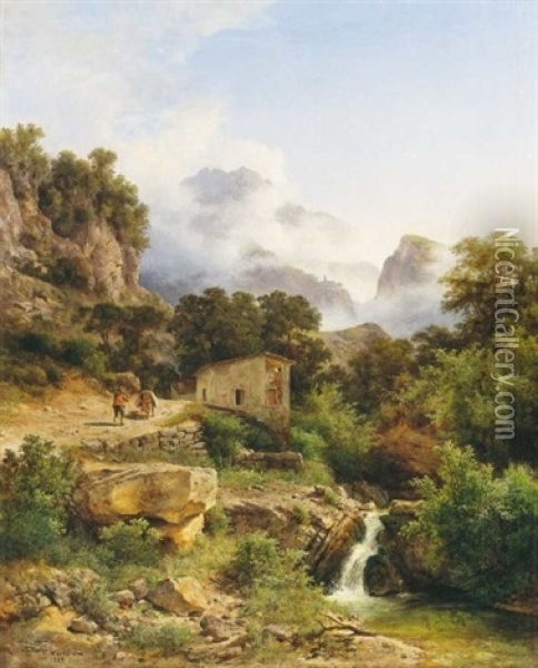 Italiai Taj (italian Landscape) Oil Painting - Karoly Marko the Younger