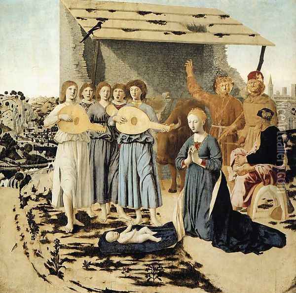 Nativity c. 1470 Oil Painting - Piero della Francesca