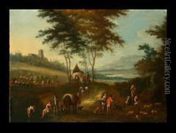 Die Heuernte Oil Painting - Johann Christian Vollerdt or Vollaert