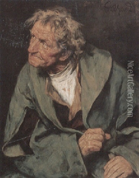 Meisterliches Portrait Eines Schauspielers Oil Painting - Eduard (Karl-Franz) von Gebhardt