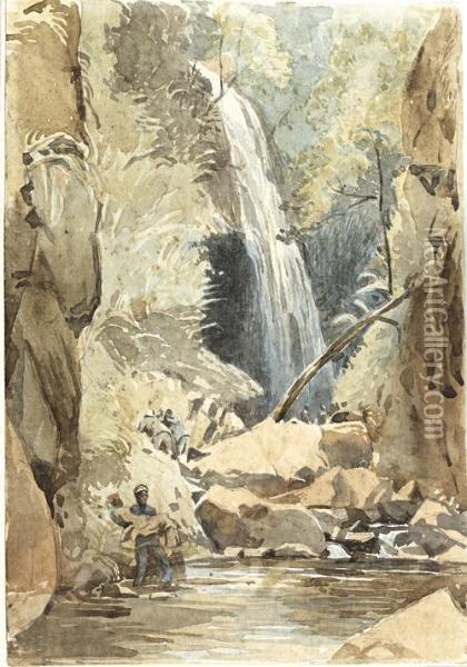 The Falls Of Baleine, St Vincent Oil Painting - Lionel Grimston Fawkes