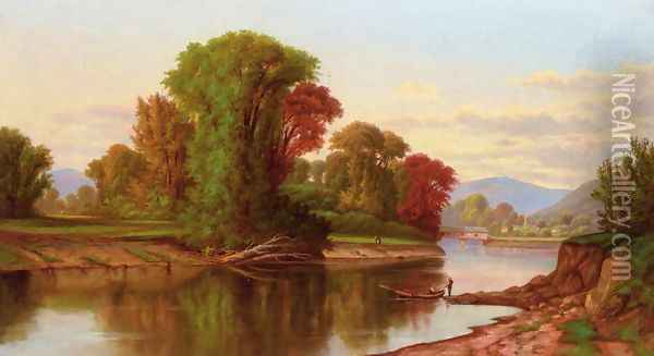River Scene Oil Painting - Robert Scott Duncanson