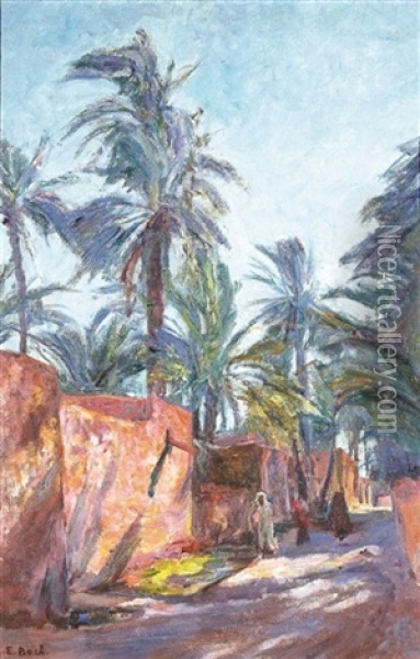 Dans L'oasis, Biskra, Algerie Oil Painting - Eugene Guillaume Boch