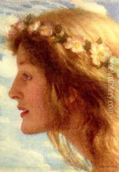 Day Oil Painting - Edward Robert Hughes R.W.S.