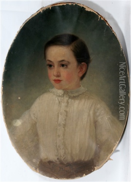 Portrait Of A Boy Oil Painting - Thomas Hicks