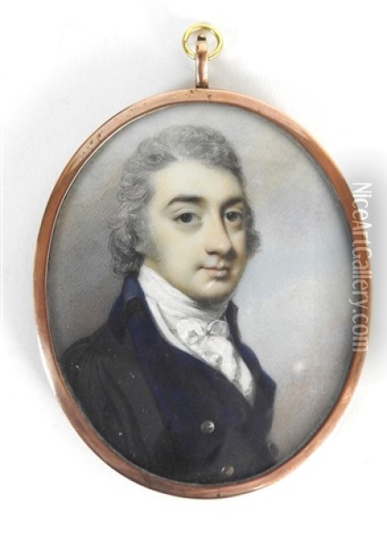 Portrait Miniature Of A Gentleman Oil Painting - George Engleheart