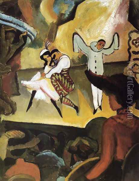 Russian Ballet I 1912 Oil Painting - August Macke