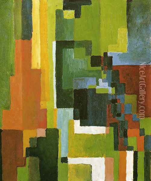 Coloured Forms II Oil Painting - August Macke