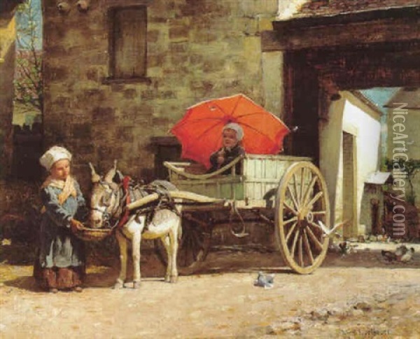 A Rest At Noontime Oil Painting - William Henry Lippincott