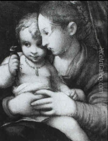 The Madonna And Child Oil Painting - Pomponio Allegri