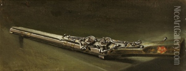 Karabiner Mit Doppelradschlos Oil Painting - Hans Makart