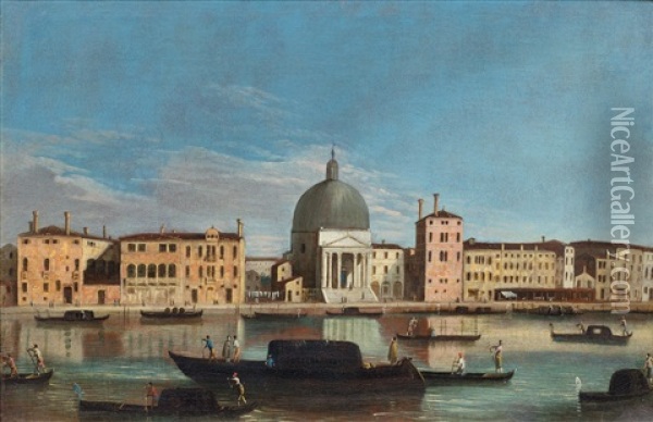 Canal Grande Mit Der Kirche San Simeone Piccolo Oil Painting -  Master of the Langmatt Foundation Views