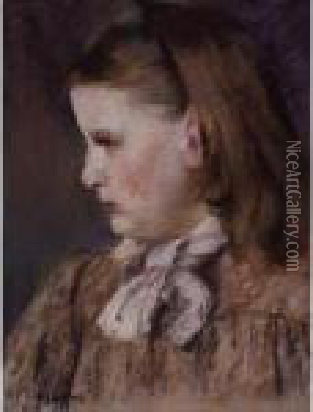 Portrait De Eugenie Estruc Oil Painting - Camille Pissarro