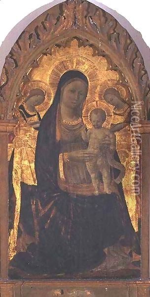 Madonna and Child with Two Angels Oil Painting - Giusto Manzini Andrea di