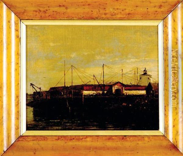 Harbor Lighthouse Oil Painting - Winckworth Allan Gay