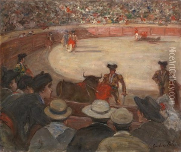 Scene De Corrida Oil Painting - Gustave Henri Colin