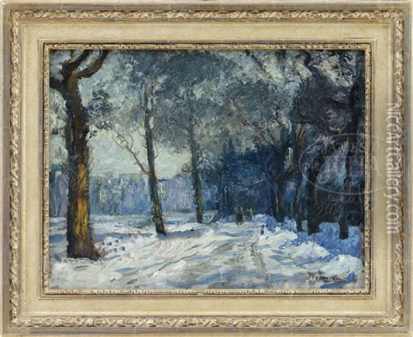 Winter Stroll Oil Painting - Jean Francois Raffaelli