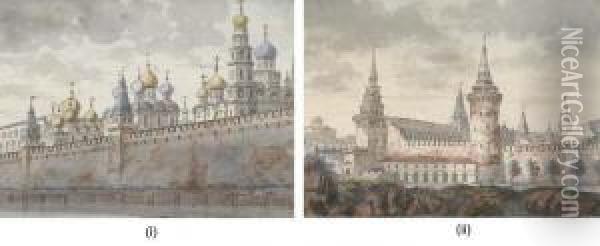 Two Views Of The Kremlin Oil Painting - Ludwig Philipp Tischbein