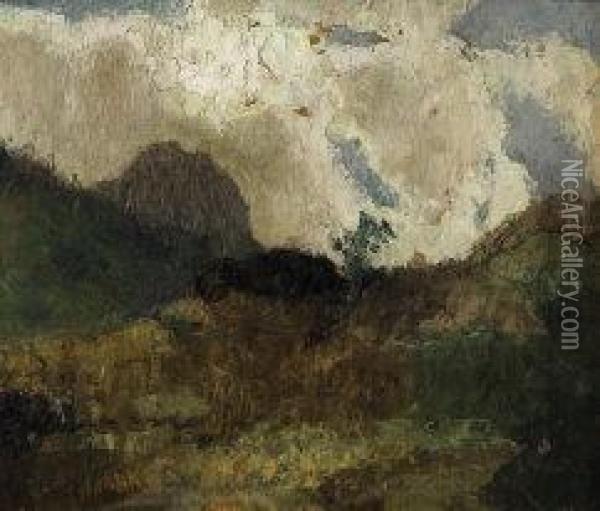 Paesaggio 1918 Oil Painting - Gigi Chessa