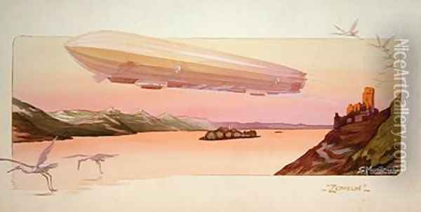 Zeppelin Oil Painting - Ernest Montaut