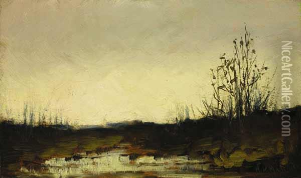 ''silence Of The Brooks'' Oil Painting - Homer Dodge Martin
