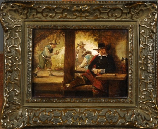 Scene De Taverne Oil Painting - Hendrik Jan Augustyn Leys