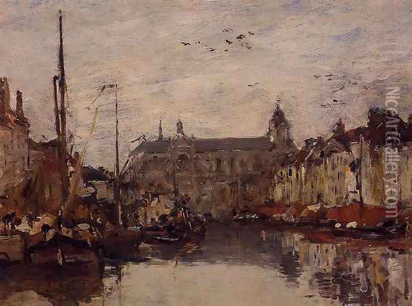 The Market at Landenneau 1870 Oil Painting - Eugene Boudin