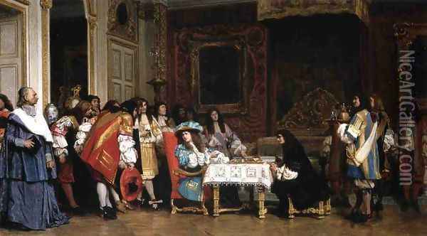 Louis XIV and Molière Oil Painting - Jean-Leon Gerome