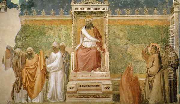 Scenes from the Life of Saint Francis 6. St Francis before the Sultan (Trial by Oil Painting - Giotto Di Bondone