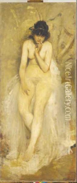 Nudo Femminile Oil Painting - Cesare Tallone