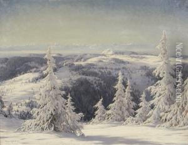 Winter Im Schwarzwald Oil Painting - Karl Hauptmann