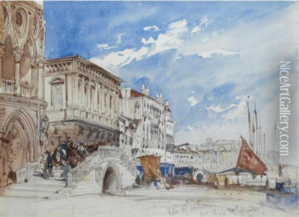 Riva Degli Schiavoni, Venice Oil Painting - William Callow