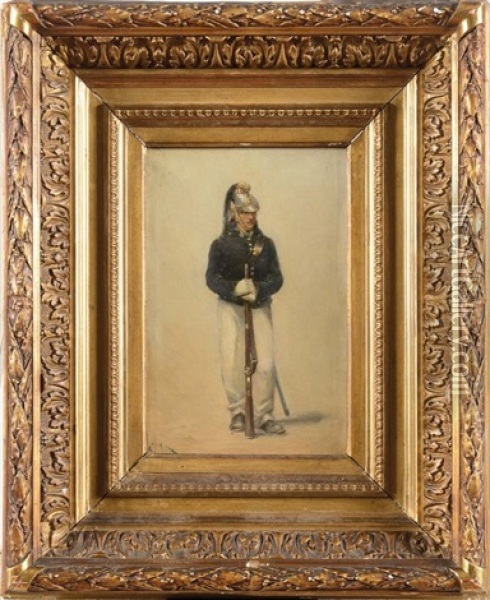Dragon Du 7e Regiment. Oil Painting - Gustave Vient