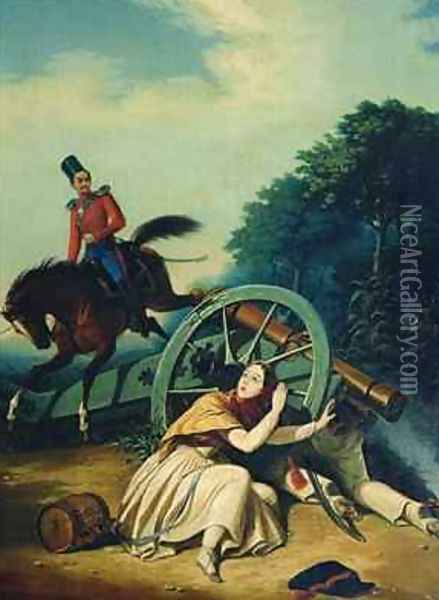 Scene from the 1812 Franco Russian War Oil Painting - Charles de Hampeln
