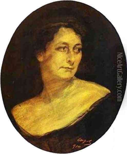 Portrait Of Anna Staal 1910 Oil Painting - Valentin Aleksandrovich Serov