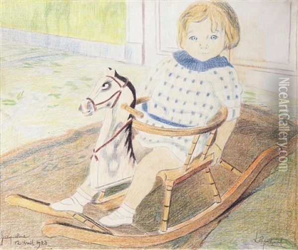 Petit Enfant Sur Un Cheval A Bascule Oil Painting - Leon Spilliaert