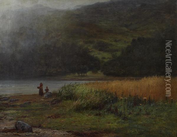 By The Loch Oil Painting - Joseph Henderson