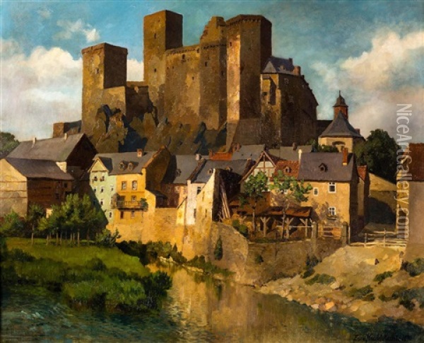 Burgansicht Oil Painting - Eduard Freiherr von Handel-Mazetti