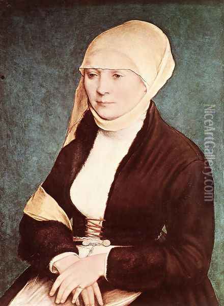 Portrait of the Artist's Wife c. 1517 Oil Painting - Hans Holbein the Younger